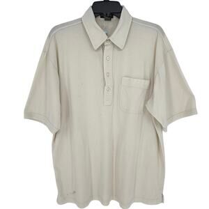 1990s Y2K Era Vintage MEROLA Men's Fashion Polo Shirt Solid Cream